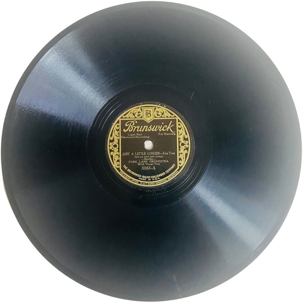 Park Lane Orchestra Just A Little Longer 10in Shellac 78 RPM Brunswick 3363
